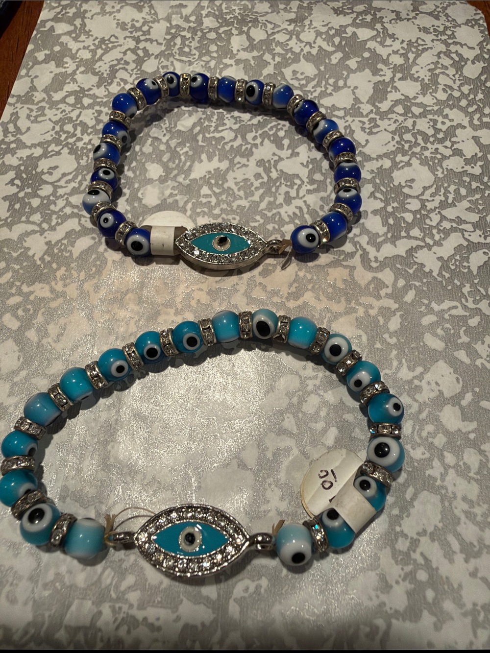 Evil Eye Beaded Bracelet - Blue/Turquoise 2 pack
